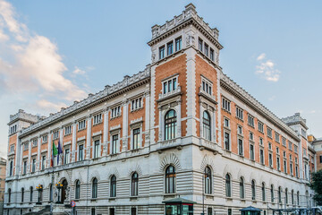 Palazzo Montecitorio (built by Bernini in 1653) - now seat of the Italian Chamber of Deputies. Piazza del Parlamento, Lazio, Rome, Italy.
