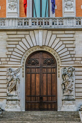 Palazzo Montecitorio (built by Bernini in 1653) - now seat of the Italian Chamber of Deputies. Piazza del Parlamento, Lazio, Rome, Italy.