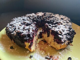 blueberry muffin on a plate
