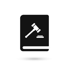 Law book icon, flat design vector, isolated on white background, Law book sign.