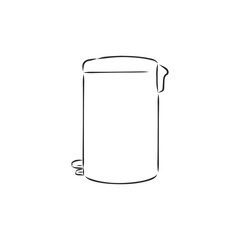 Sketched empty trash bin desktop icon. Doodle design element in vector, trash can vector sketch illustration