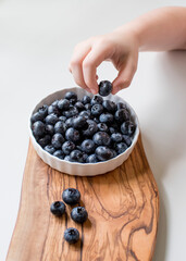 Fresh Organic Blueberries, a Healthy Children's Snack