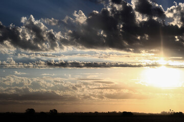 sunset over the city