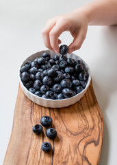 Fresh Organic Blueberries, a Healthy Children's Snack