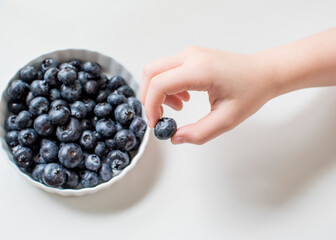 Fresh Organic Blueberries, a Healthy Children's Snack