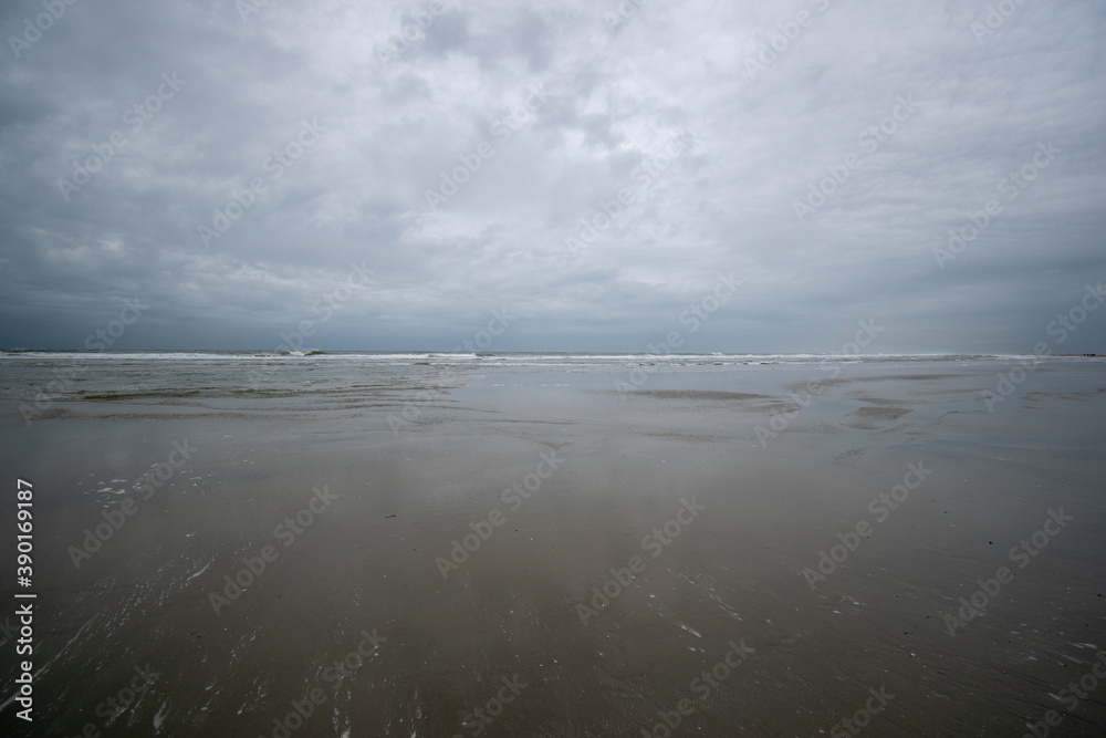 Wall mural Mesmerizing shot of the white sand beach in Borkum, Germany