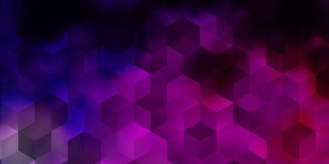 Obraz premium Dark Purple, Pink vector template in hexagonal style.