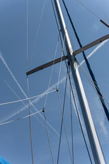 Fototapeta premium View of the mast of a pleasure yacht