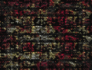 Grungy blurred binary code data stream abstract background with interference