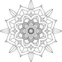 Easy Mandala coloring book simple and basic for beginners, seniors and children. Set of Mehndi flower pattern for Henna drawing and tattoo. Decoration in ethnic oriental, Indian style.