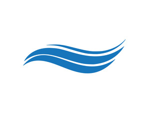 Blue flat logo design of wave