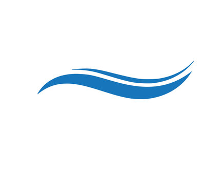 Blue flat logo design of wave