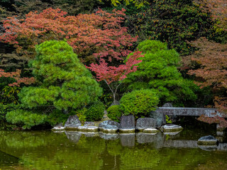 Fototapeta na wymiar the water in the Japanese garden 