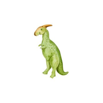 watercolor cute little dinosaurus background