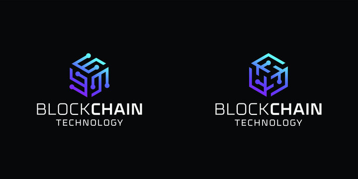 Network technology blockchain icon logo design inspiration template