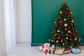 decor new year presents Christmas tree interior holiday