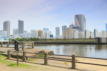 浜離宮庭園　将軍お上り場　勝どき遠景