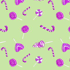 watercolor illustration seamless pattern holiday pictures cup with a gift caramel