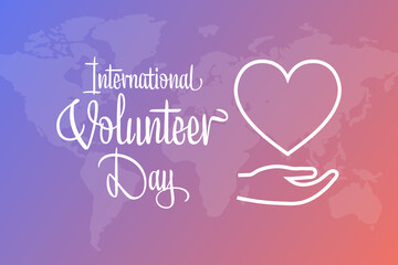 International Volunteer Day for Economic and Social Development. December 5. Holiday concept. Template for background, banner, card, poster with text inscription. Vector EPS10 illustration.