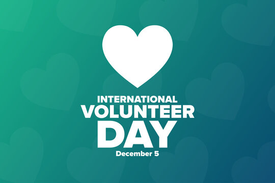 International Volunteer Day for Economic and Social Development. December 5. Holiday concept. Template for background, banner, card, poster with text inscription. Vector EPS10 illustration. - Powered by Adobe