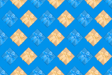 Festive seamless pattern. Background on the theme of gifts and holidays.