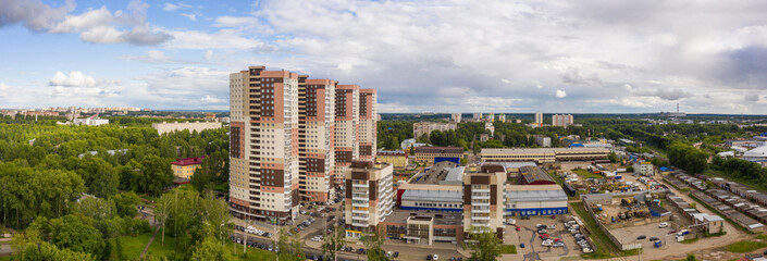 Panorama of the Kirov city and Leninsky district in the central part of the city of Kirov on a...
