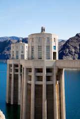 The Western Intake Towers at the Hoover Dam. March, 2012.  