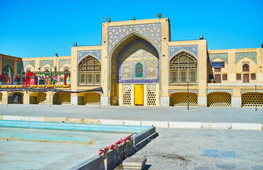 The courtyard of Seyed Mosque, Isfahan, Iran