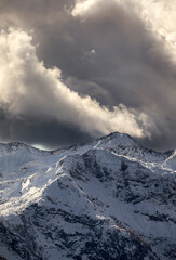 Fototapeta na wymiar winter mountains in clouds