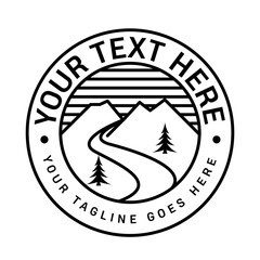 Line Art Simple mountain design coloring