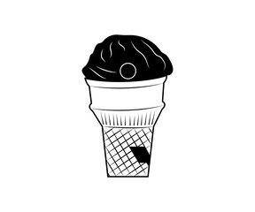 Christmas soft-serve chocolate ice cream. to celebrate Christmas holidays, new year party or special event. Vector Illustration Symbol Icon Design.
