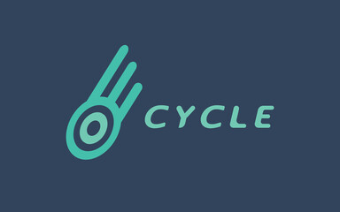 Cycle logo, fast cycling, power speed, cycling race design vector