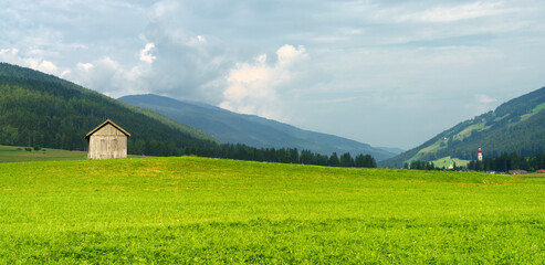 Cycleway of Pusteria valley at summer
