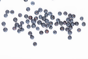 Tasty blueberries isolated on white background.