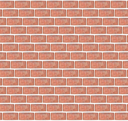 Red brick background pattern on white isolated layer.