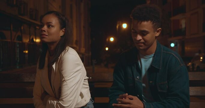 Offended wife ignoring apologizing husband, couple misunderstanding, crisis