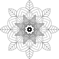 Easy Mandala coloring book simple and basic for beginners, seniors and children. Set of Mehndi flower pattern for Henna drawing and tattoo. Decoration in ethnic oriental, Indian style.