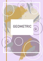abstract background in purple tones with geometric elements and brush spots