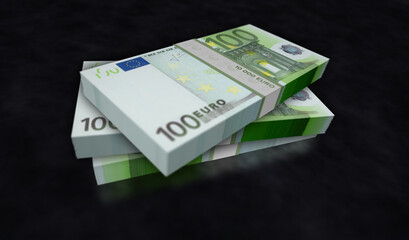 Euro money banknotes pack