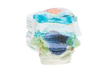 baby diapers isolated