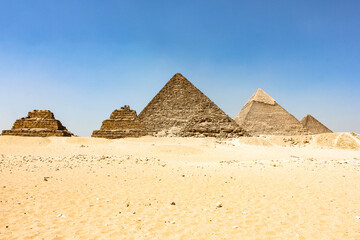 Egypt, Giza. Desert of ancient Cairo. Excursion.