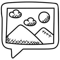 
An image of landscape in a message bubble depicting the hill map pointer
