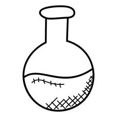 
Chemical flask doodle icon design for laboratory research concept
