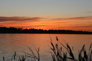 sunset on the lake