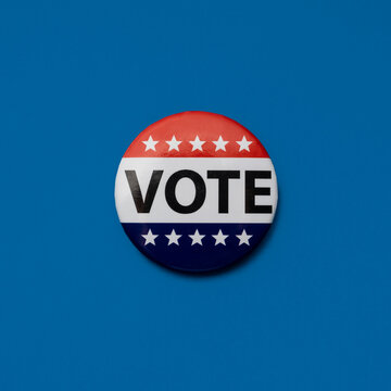 Vote badge on blue background