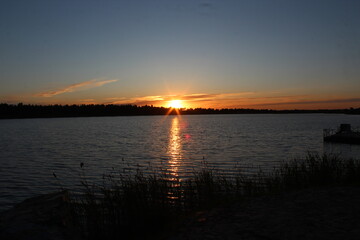 sunset over the river