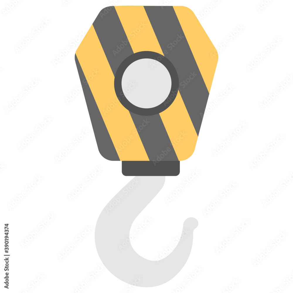 Wall mural flat icon design of crane pulley