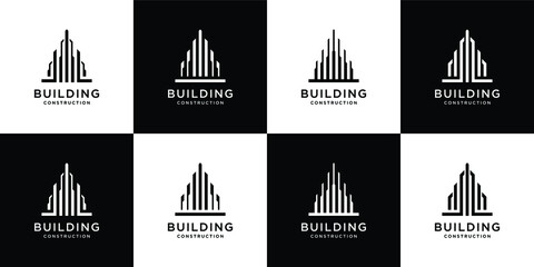 Modern collection of building architecture sets, real estate logotypes