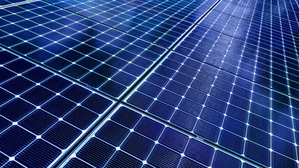 Close-up of solar panels