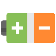 Obraz premium Power battery half charged symbol 